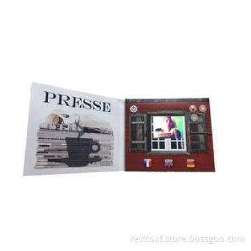 CMYK printing customized lcd video mailer , USB downlaoding